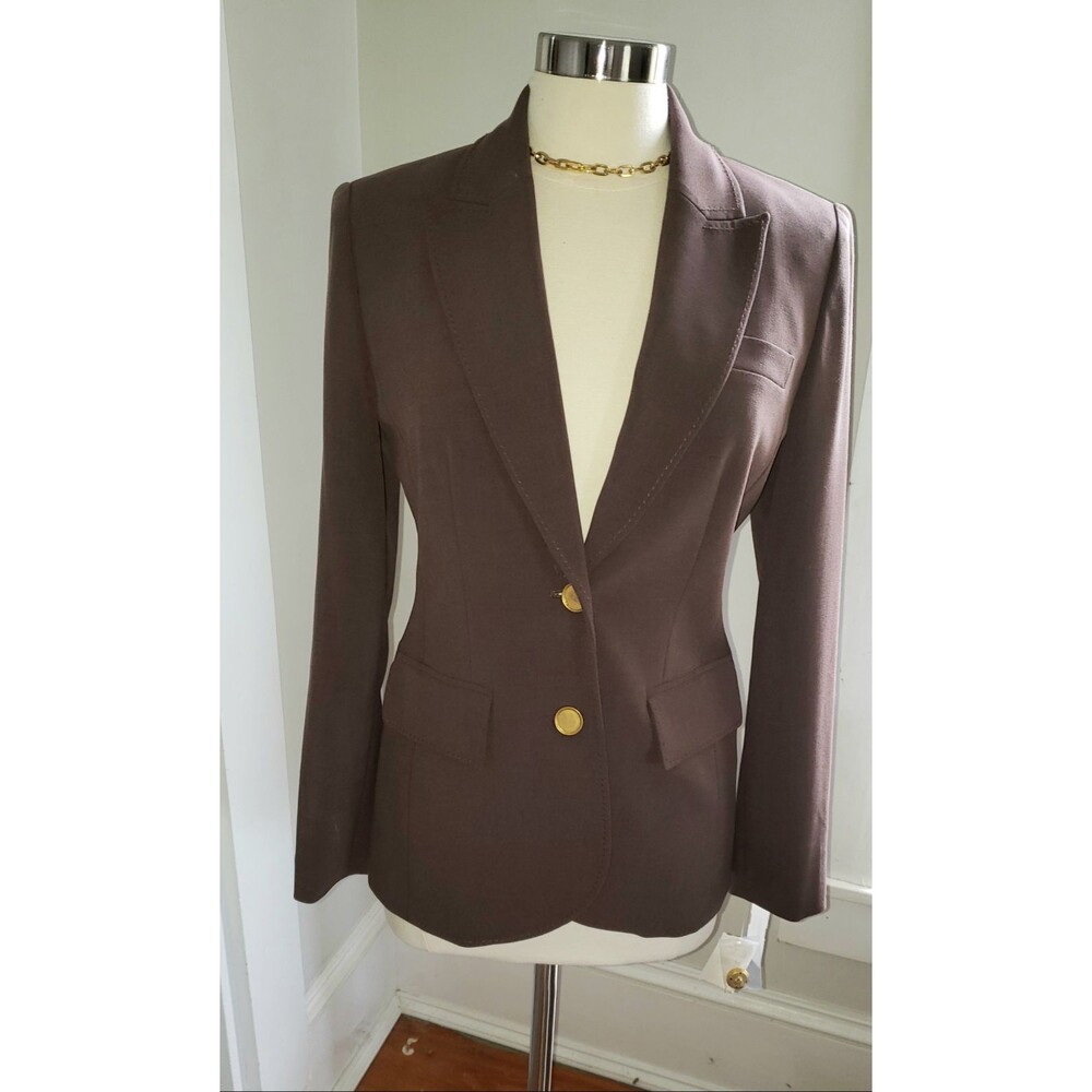 Bloomingdale's chocolate blazer w/ gold